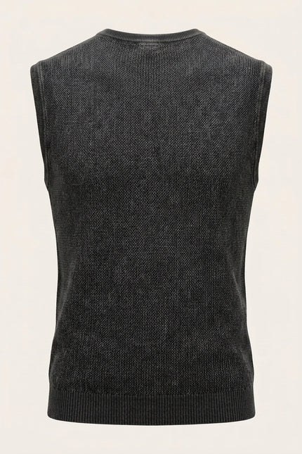 Muscle Fit Cotton Top - Black - Back
