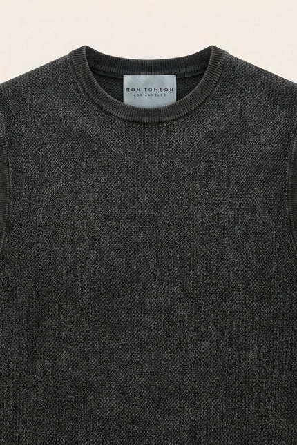 Muscle Fit Cotton Top - Black - Detail