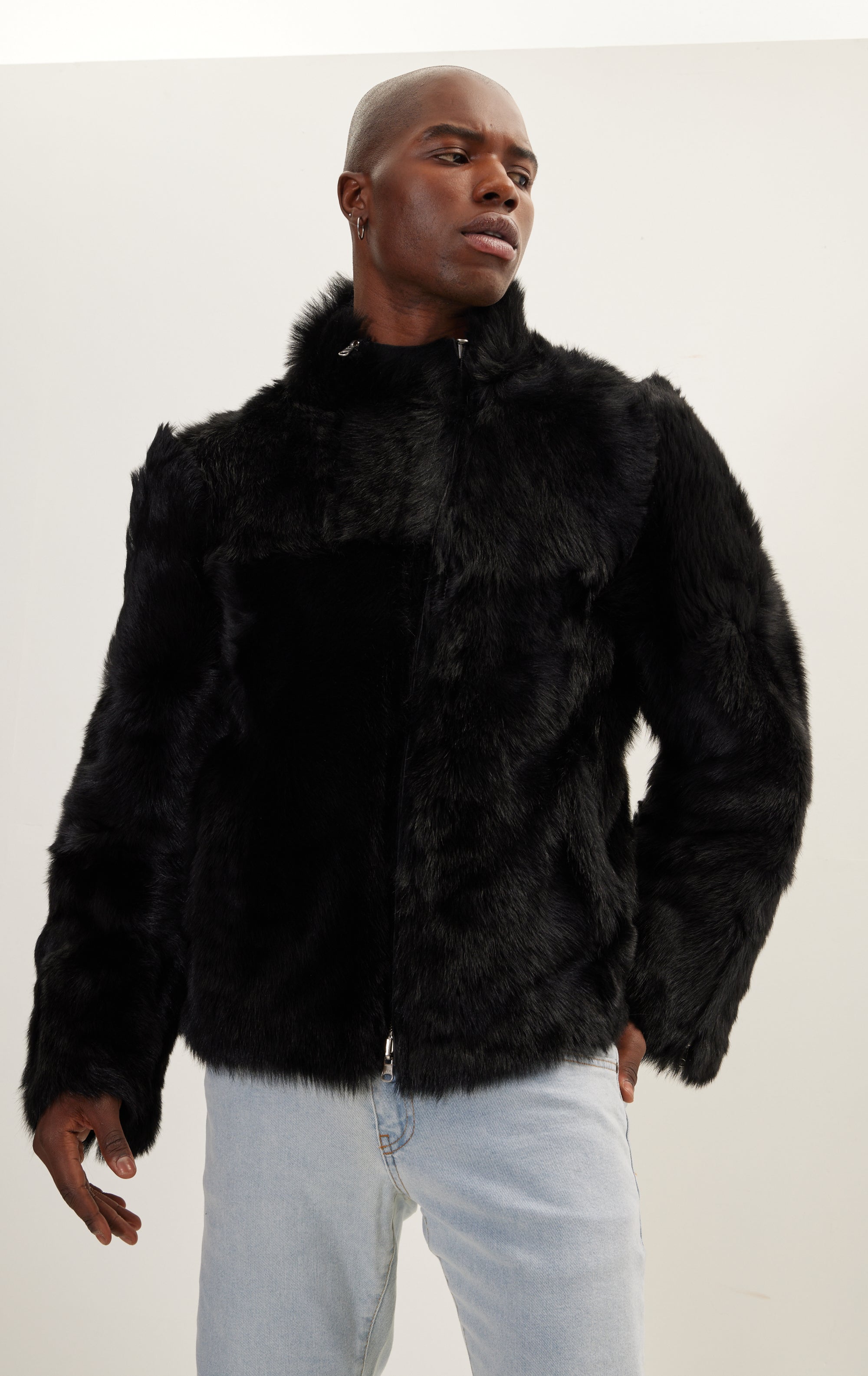Ron Tomson N° 73070 Reversible Toscana Shearling Genuine Leather Jacket - Black Black / S (36 US)