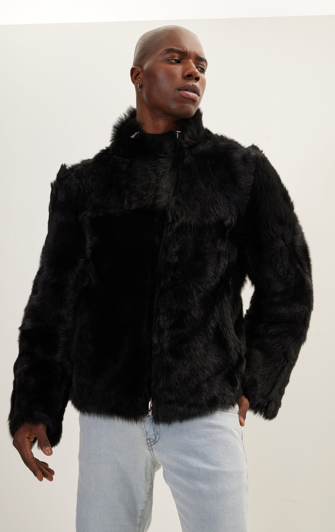 Reversible Toscana Shearling Genuine Leather Jacket - Black