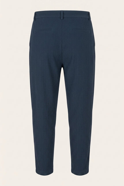 Ribbed Texture Relaxed Pants - Navy - Back