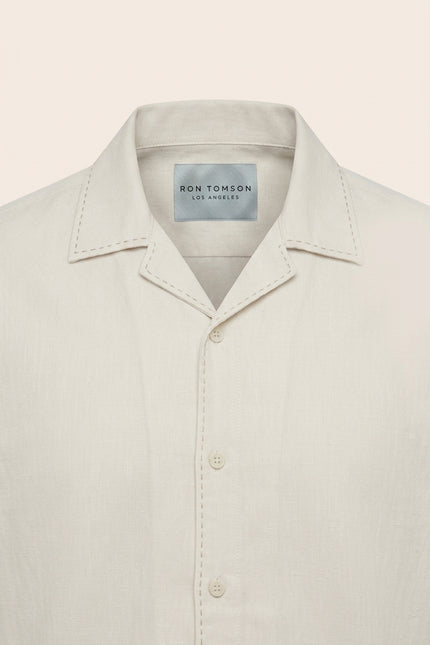 Stargazer Camp Collar Shirt - Ecru - Detail