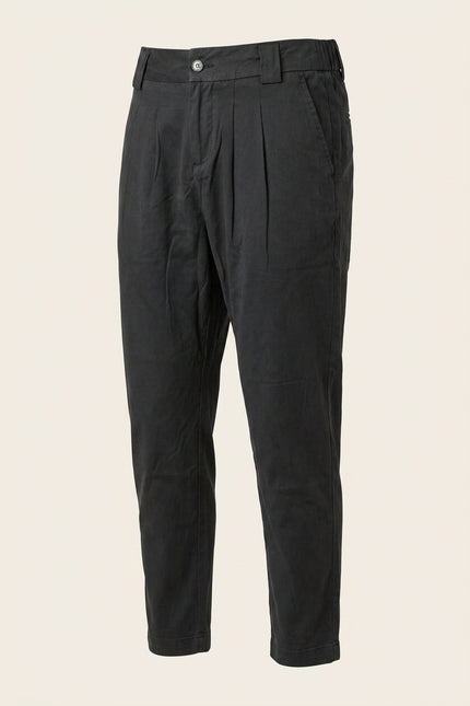 Pleated Trousers - Black - Front