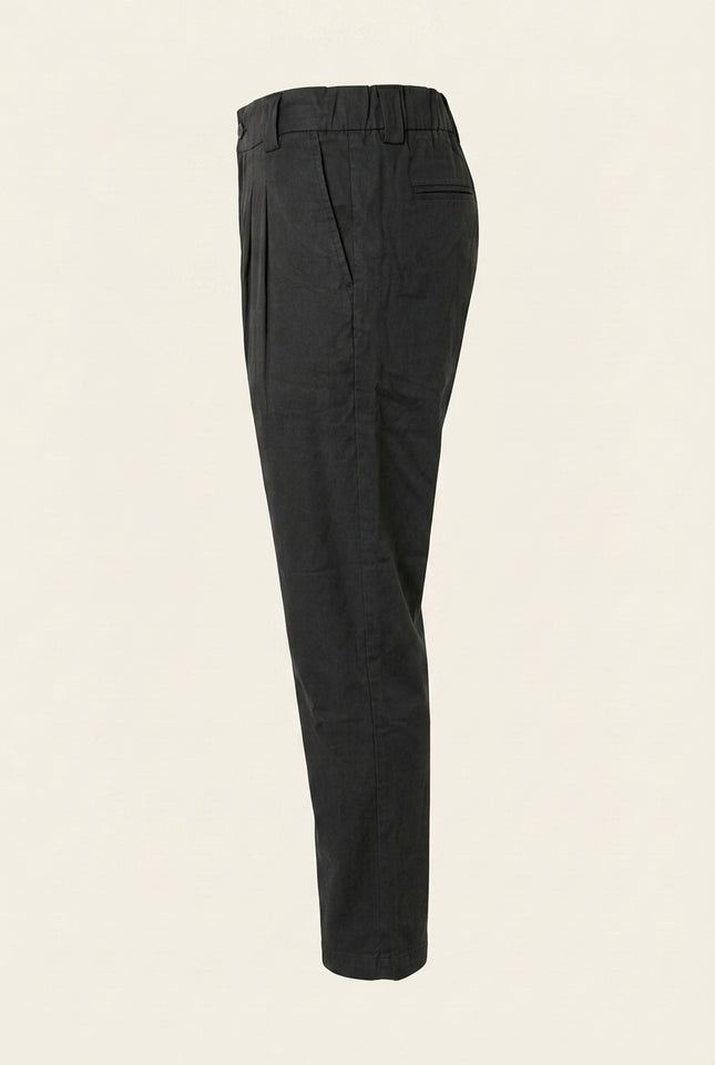 Pleated Trousers - Black - Side