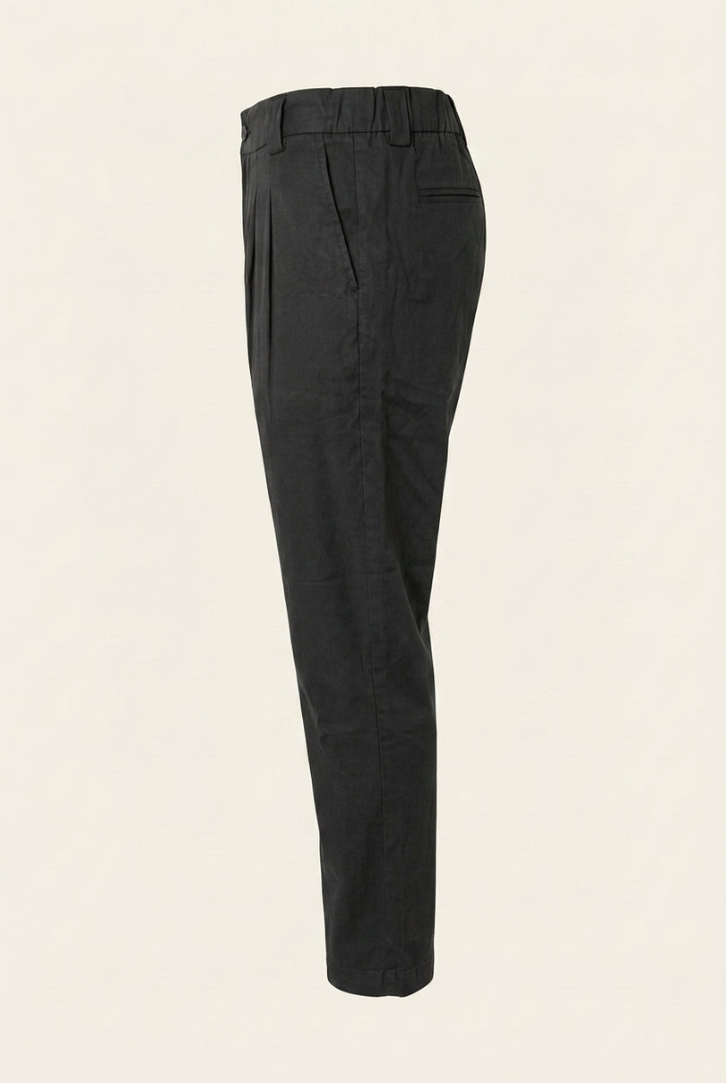 Pleated Trousers - Black - Side