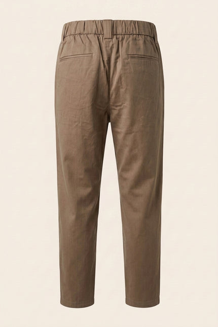 Pleated Trousers - Brown - Back