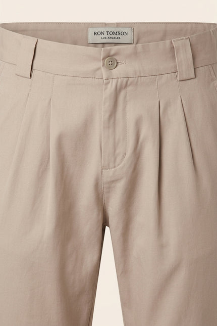 Pleated Trousers - Mink - Detail