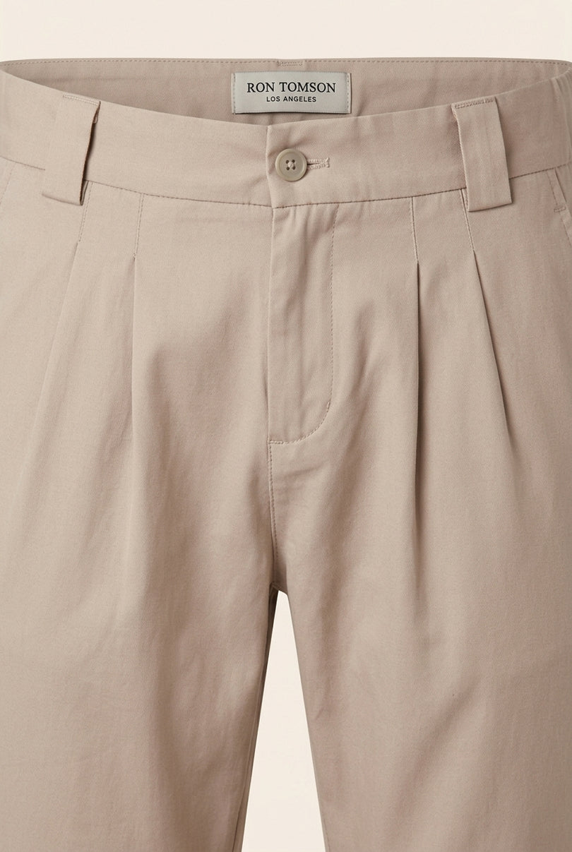 Pleated Trousers - Mink - Detail