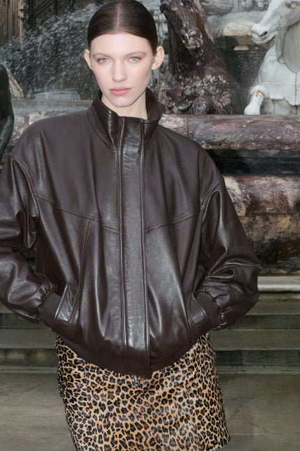 Women's Calf Hair Mini Skirt - Leopard | Ron Tomson