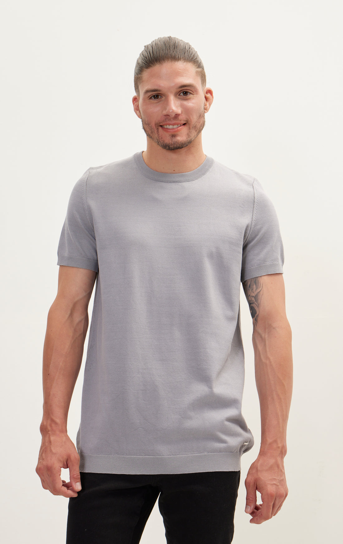 N° 8218 GREY KNITTED T-SHIRT