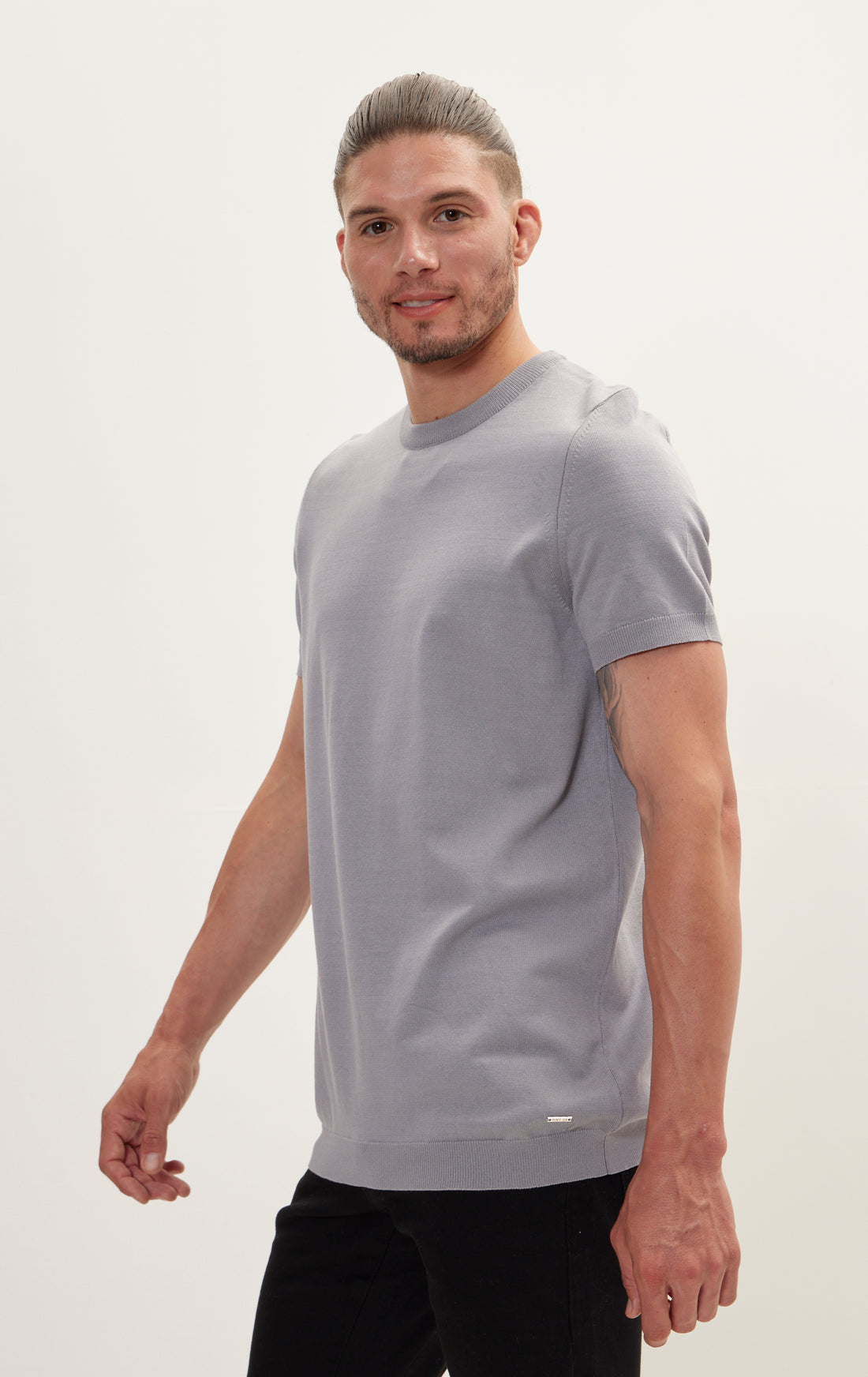 N° 8218 GREY KNITTED T-SHIRT