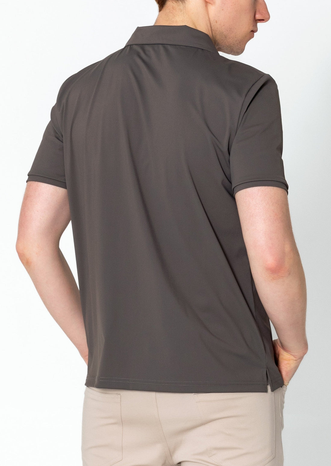 Wrinkle Free Tapered Travel Polo Shirts-  Anthracite