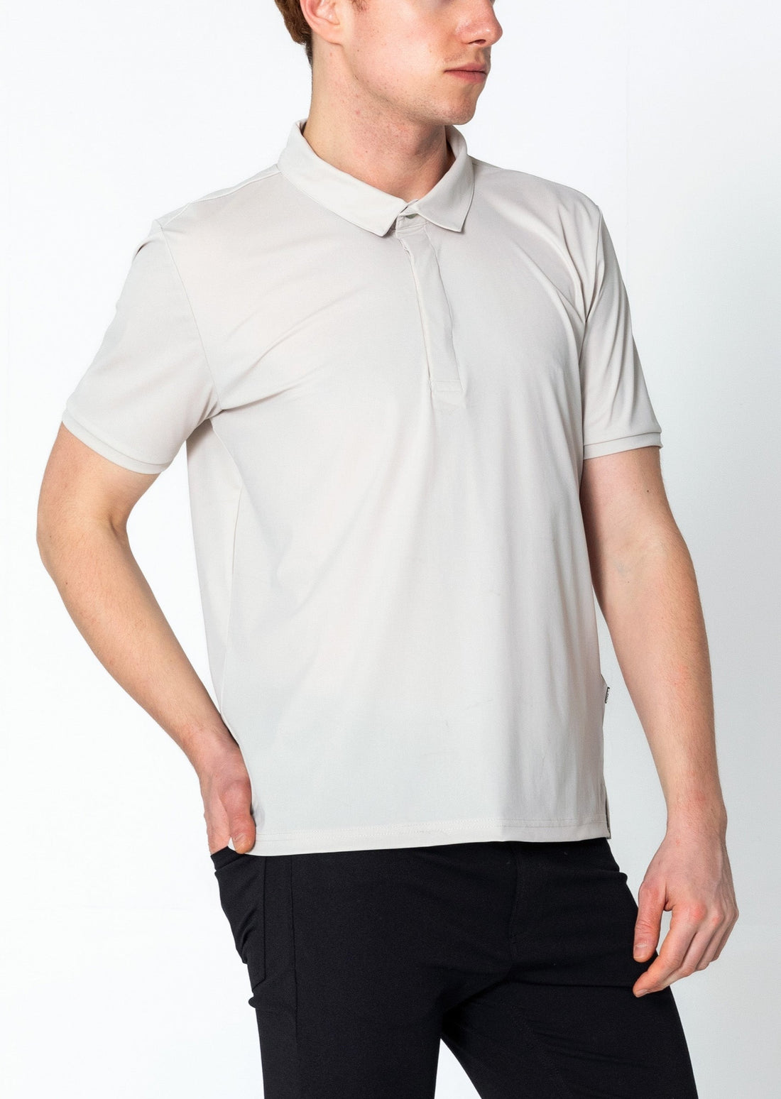 Wrinkle Free Tapered Travel Polo Shirts - Stone