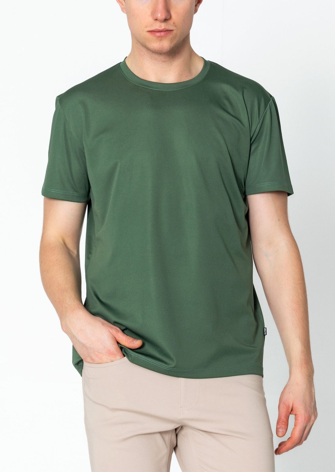 Luxurious Glow Crew-Neck T-Shirt - Khaki