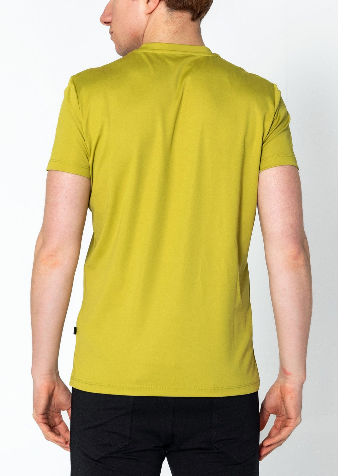 V-neck Fitted Sleeves T-shirt - Oil Green