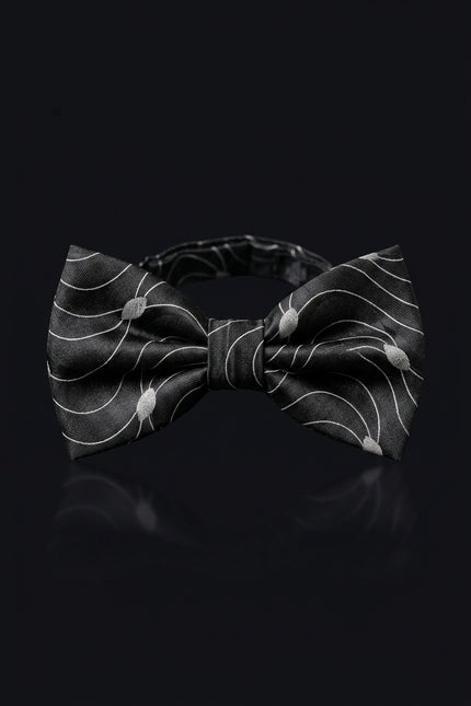 Self-Tie Bow Tie - Black And White Abstract - front