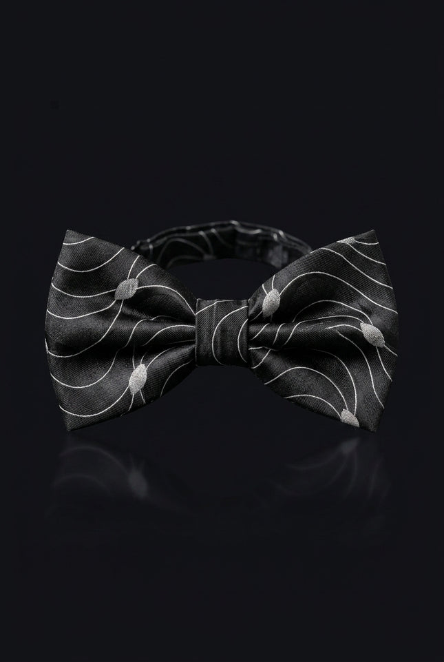 Self-Tie Bow Tie - Black And White Abstract - front