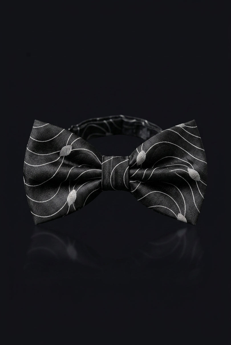 Self-Tie Bow Tie - Black And White Abstract - front