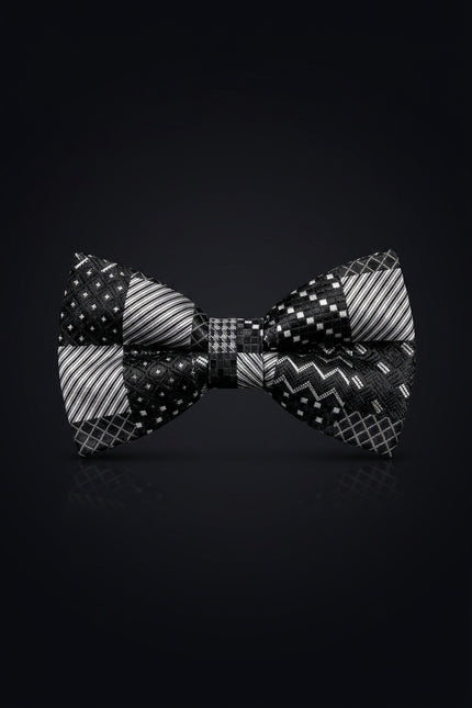 Self-Tie Bow Tie - Black And White Other - front