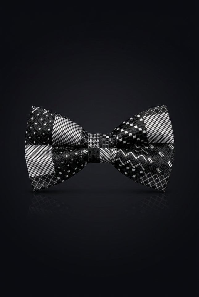 Self-Tie Bow Tie - Black And White Other - front