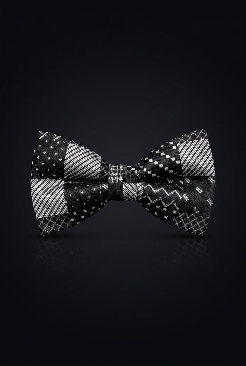 Self-Tie Bow Tie - Black And White Other - front