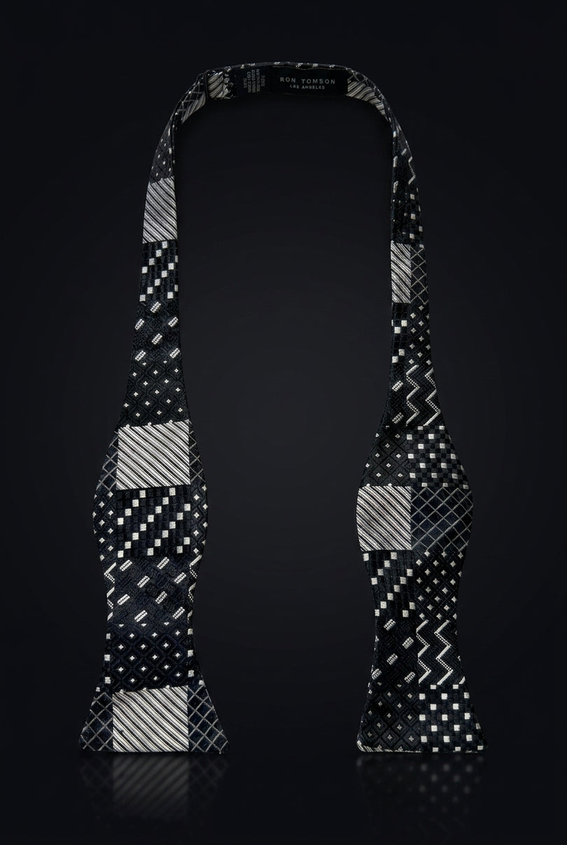 Self-Tie Bow Tie - Black And White Other - untied