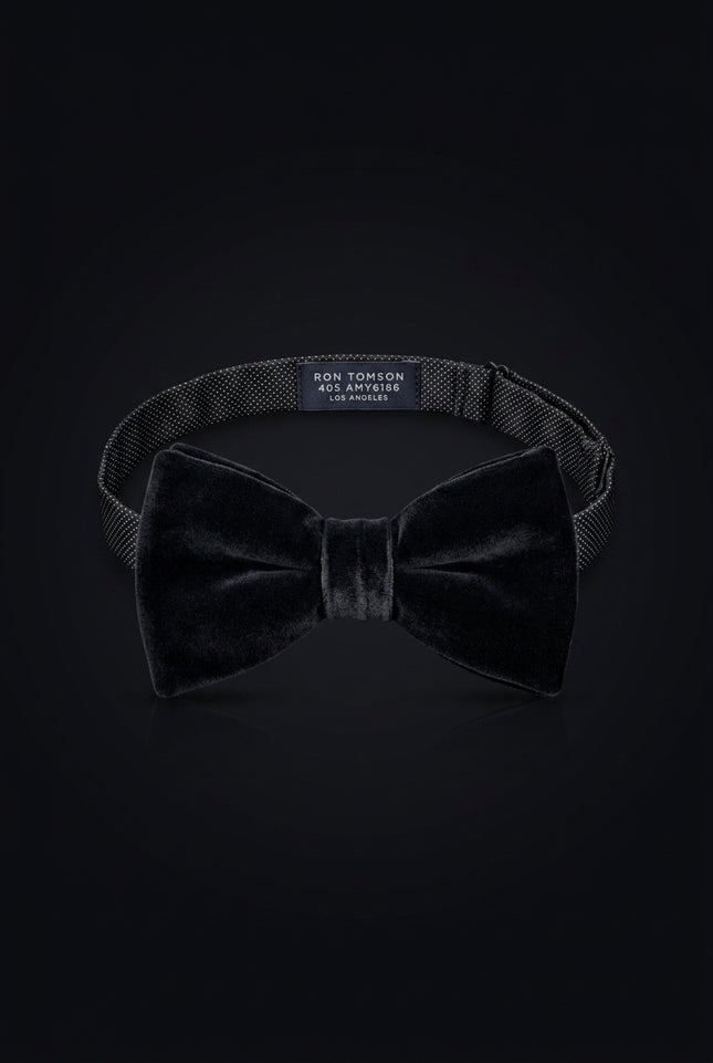 Self-Tie Bow Tie - Black Dotted - front