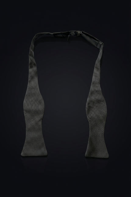 Self-Tie Bow Tie - Black Dotted - untied