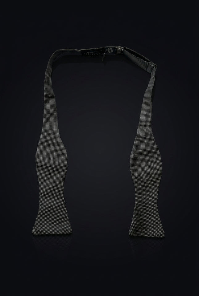 Self-Tie Bow Tie - Black Dotted - untied