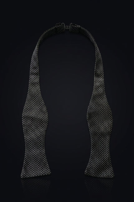 Self-Tie Bow Tie - Black Geometric - front