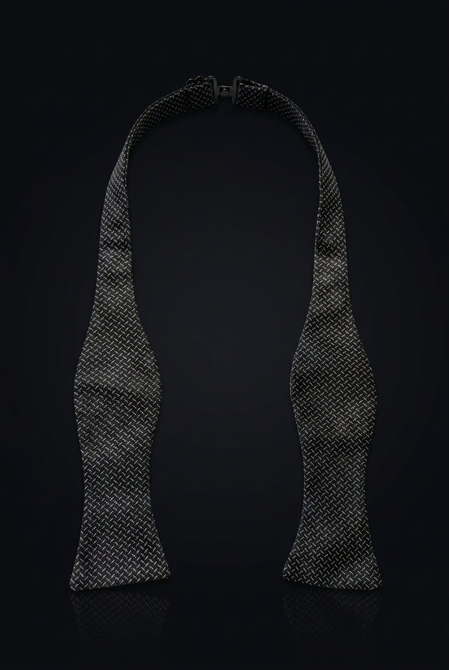 Self-Tie Bow Tie - Black Geometric - front