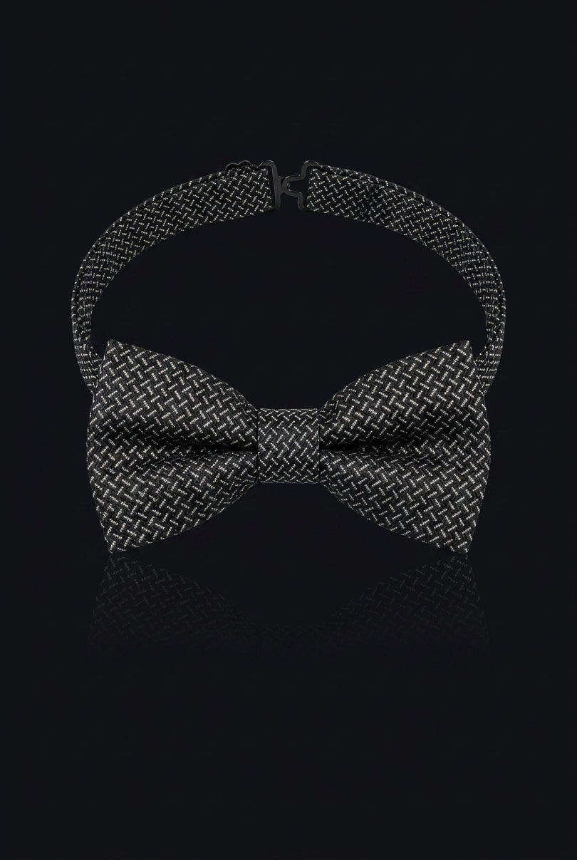 Self-Tie Bow Tie - Black White Other - front