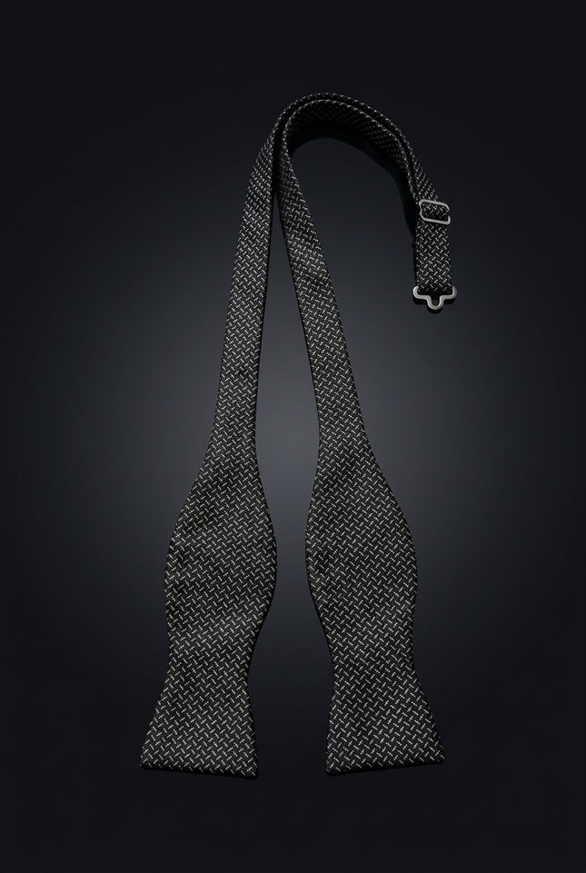 Self-Tie Bow Tie - Black White Other - untied