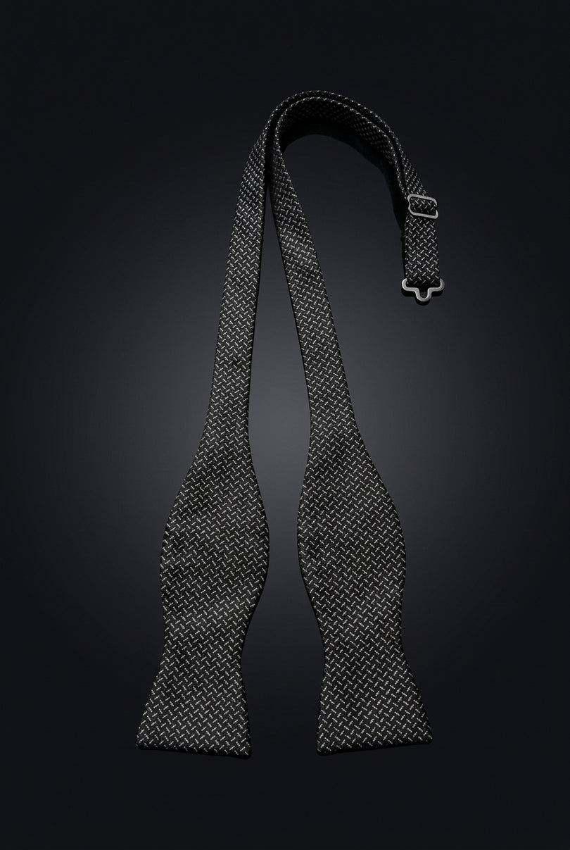 Self-Tie Bow Tie - Black White Other - untied