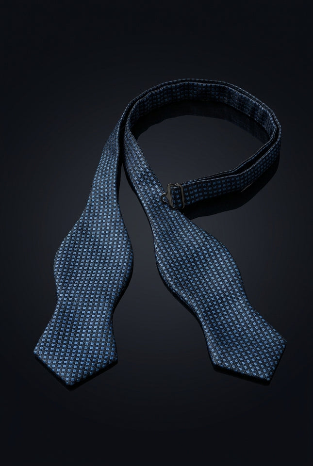 Self-Tie Bow Tie - Black Blue Other - untied
