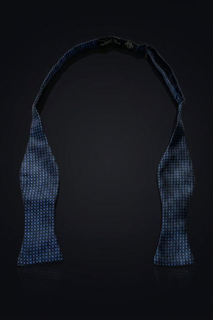 Self-Tie Bow Tie - Blue Black Checked - front