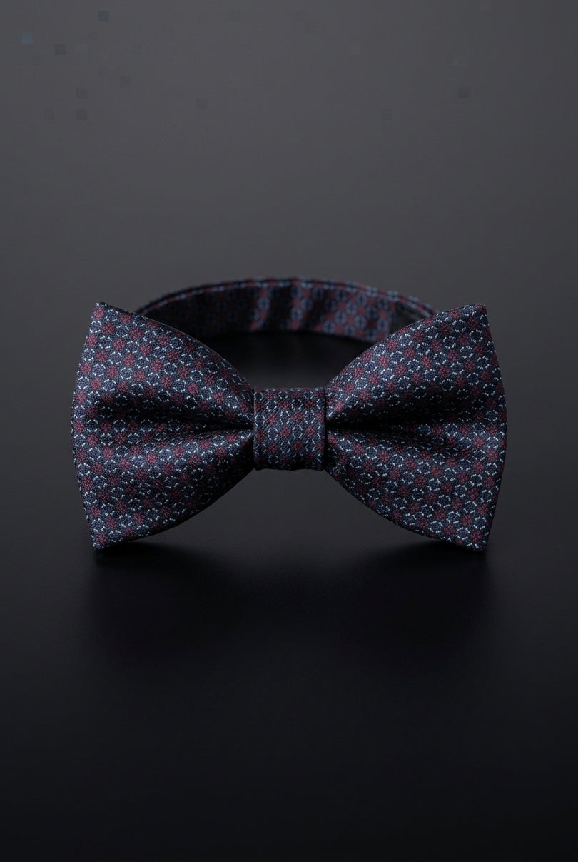 Self-Tie Bow Tie - Dark Blue Burgundy Other - front