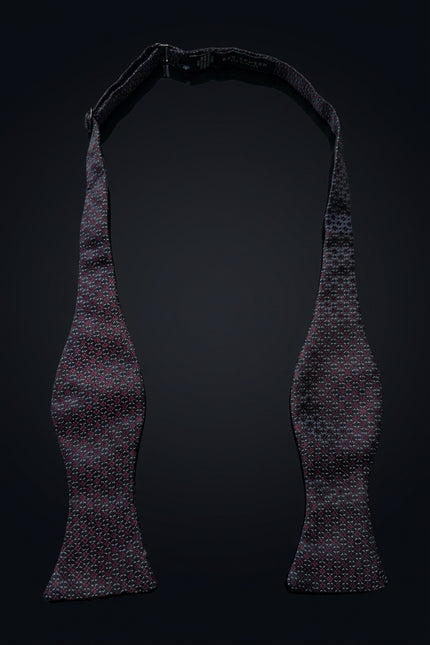 Self-Tie Bow Tie - Dark Blue Burgundy Other - untied