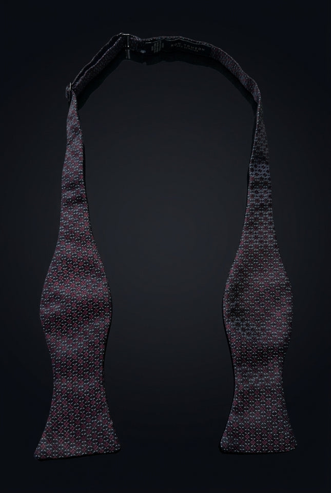 Self-Tie Bow Tie - Dark Blue Burgundy Other - untied
