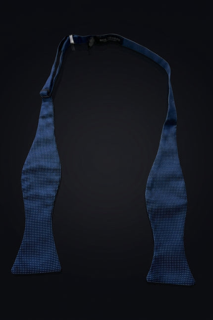 Self-Tie Bow Tie - Dark Blue Dotted - untied