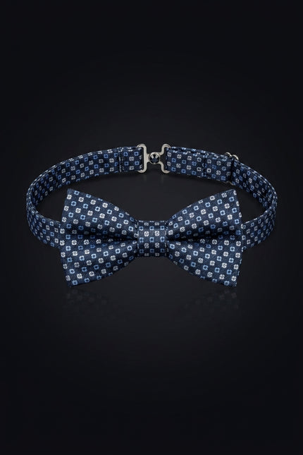 Self-Tie Bow Tie - Dark Blue Floral - front