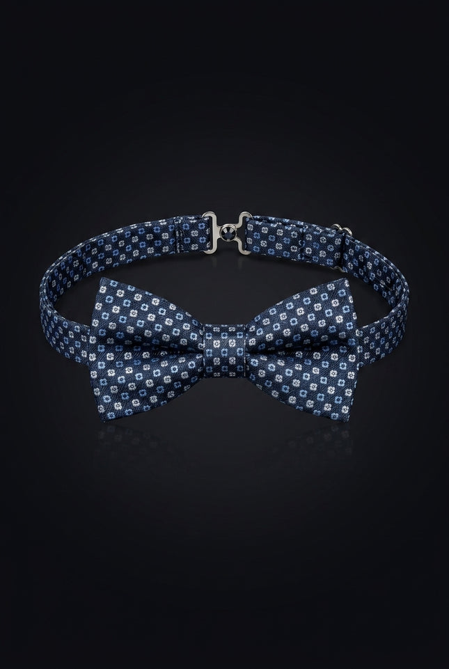 Self-Tie Bow Tie - Dark Blue Floral - front