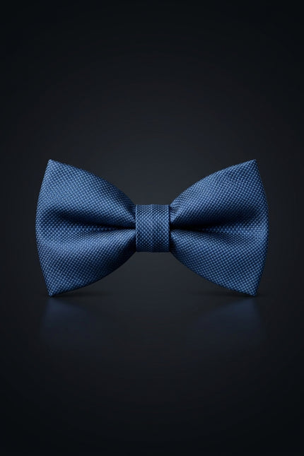 Self-Tie Bow Tie - Dark Blue Dotted - front