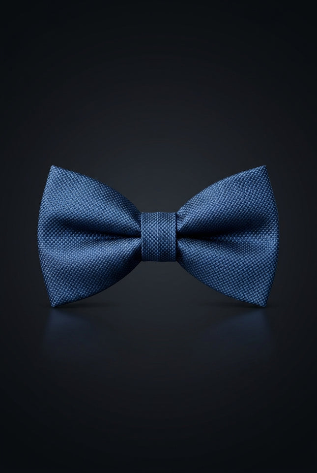 Self-Tie Bow Tie - Dark Blue Dotted - front