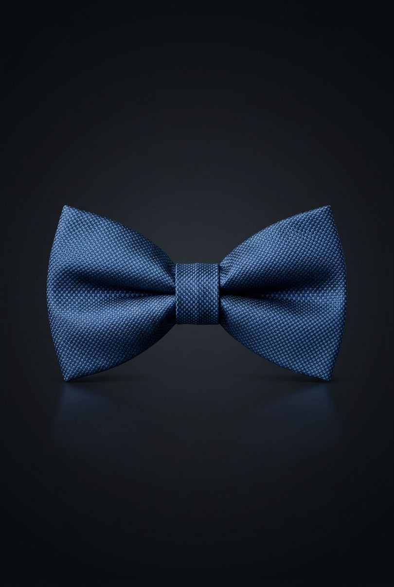 Self-Tie Bow Tie - Dark Blue Dotted - front