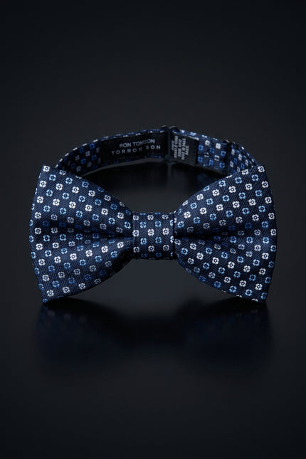 Self-Tie Bow Tie - Navy Blue Floral - front