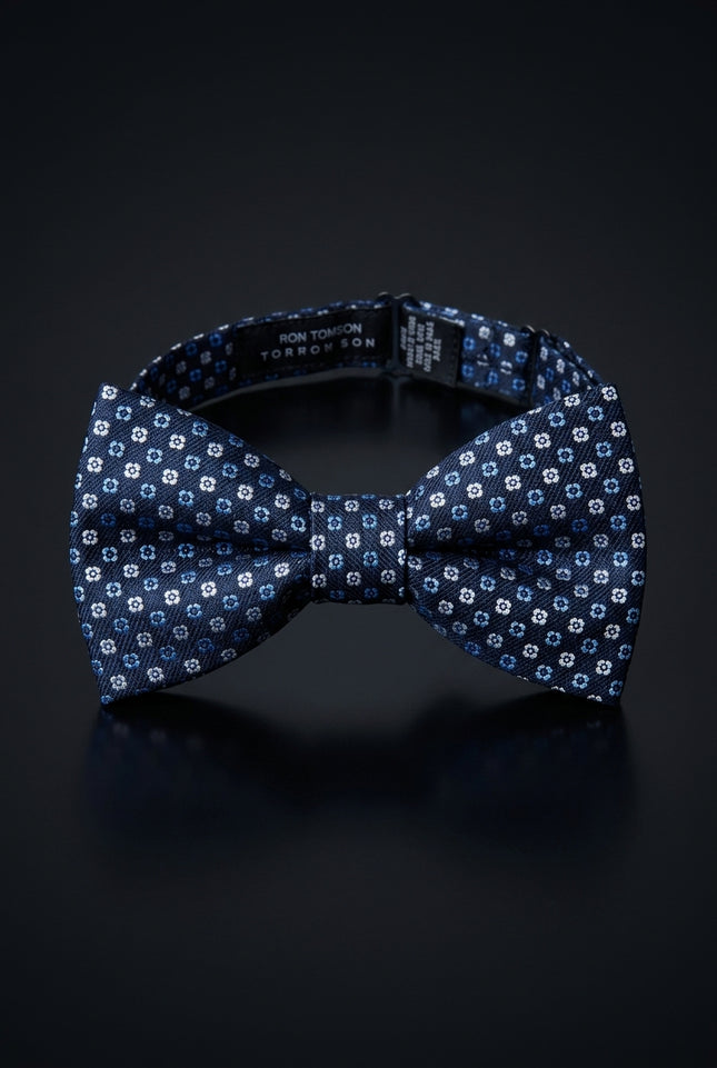 Self-Tie Bow Tie - Navy Blue Floral - front