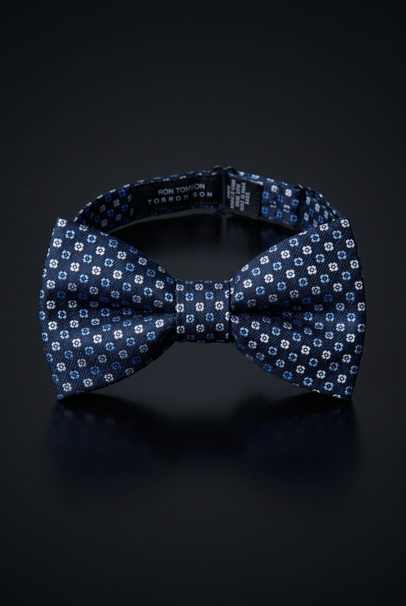 Self-Tie Bow Tie - Navy Blue Floral - front