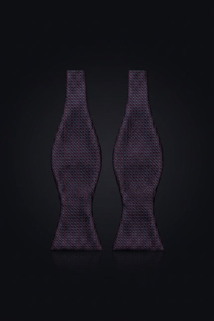 Self-Tie Bow Tie - Navy Burgundy Geometric - front