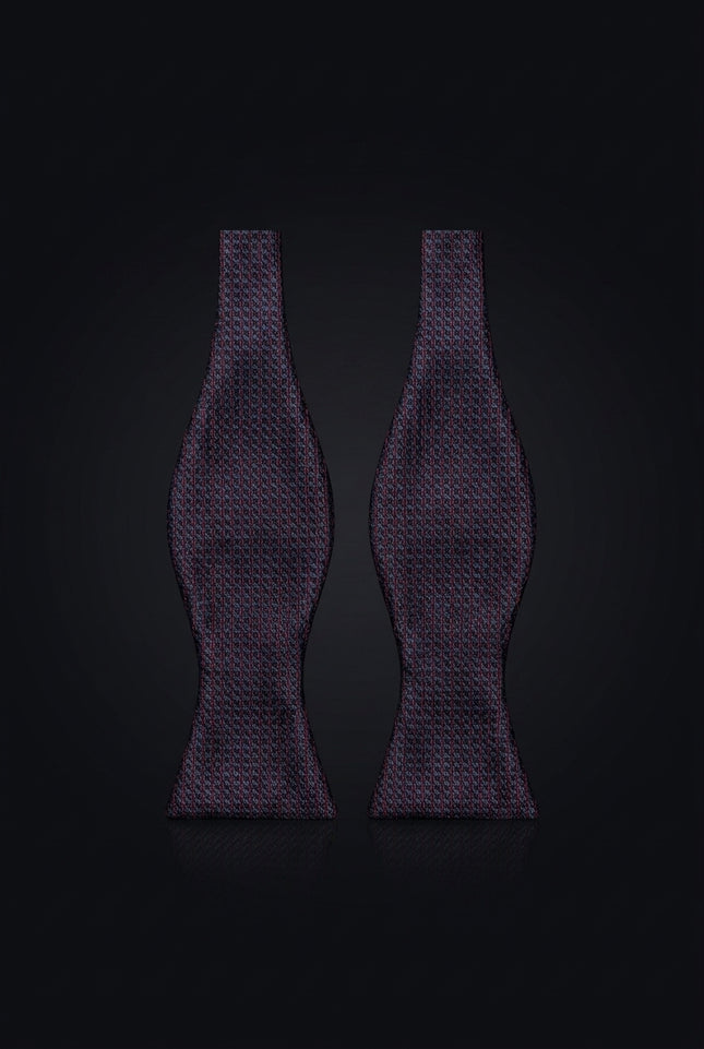 Self-Tie Bow Tie - Navy Burgundy Geometric - front